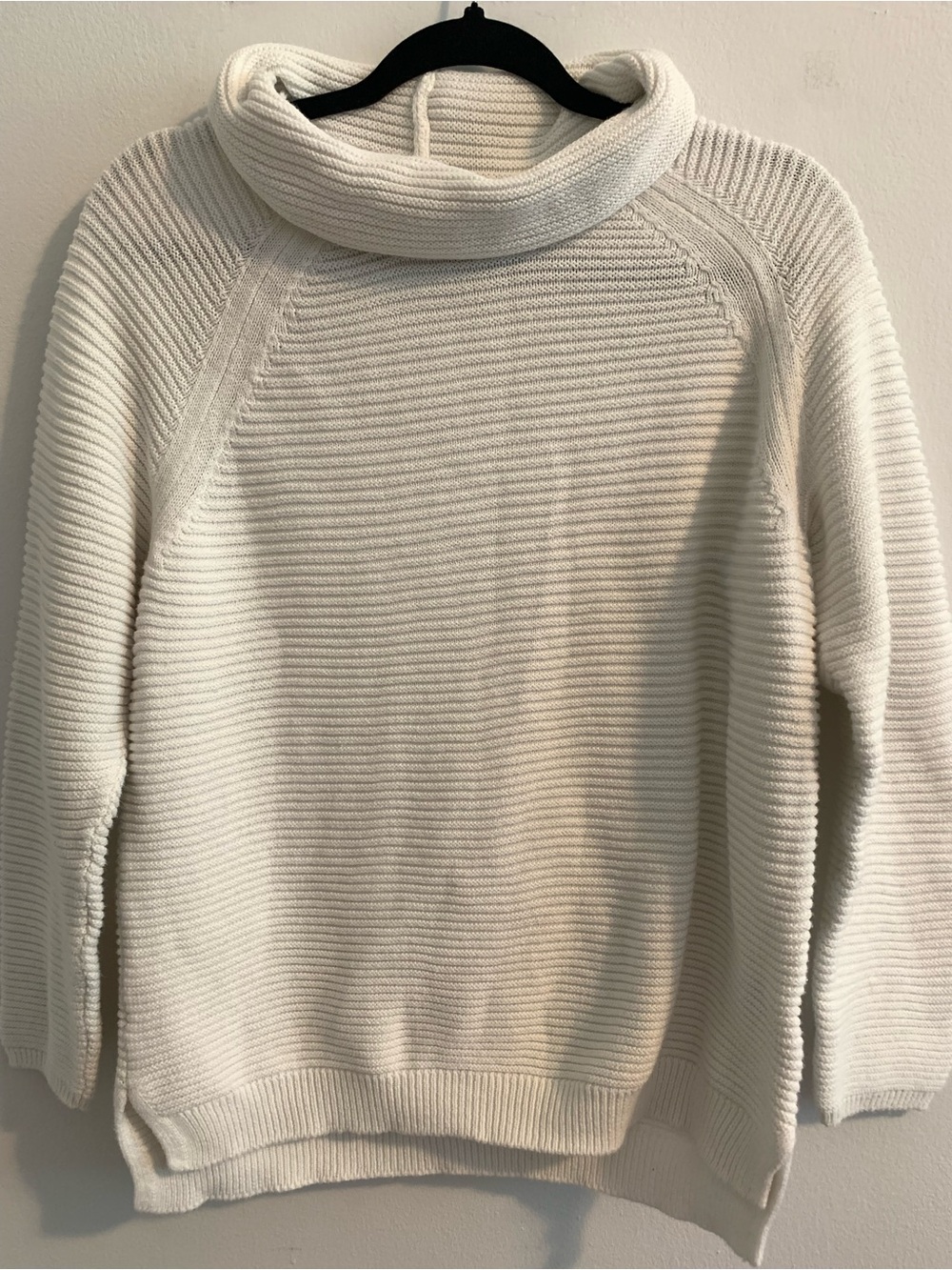 Reaction Kenneth Cole White Cotton  Ribbed Turtleneck Sweater